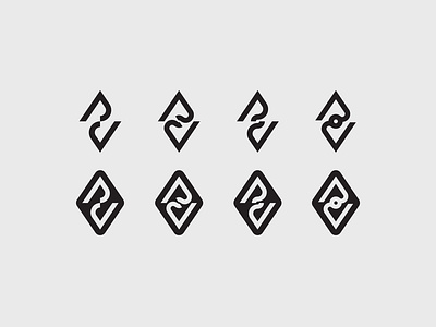 Logomark Iterations for Post Ventures brand branding compass concepts diamond directional edgy identity iterations logo mark navigate p post v ventures