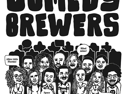 Comedy Brewers Poster design hand drawn hand lettering illustration poster