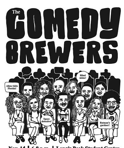 Comedy Brewers Poster design hand drawn hand lettering illustration poster