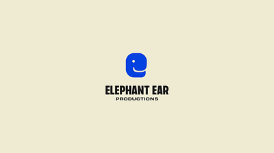 Elephant Ear Productions Logo audio beige blue branding custom design elephant graphic design logo productions visual idenitity