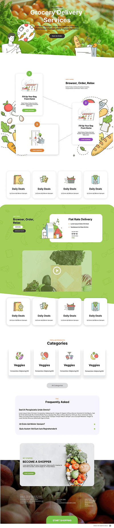 Grocery Delivery Service Mockup Design 3d animation branding design figma graphic design illustration logo motion graphics ui