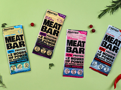 Proteo. Meat Snacks active brand brand design branding graphic design label label packaging logo meat meat bar meat brand meat chps meat snack pack package design packagedesign packaging protein snack