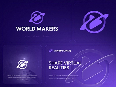 World Makers Final Logo Design animation blockchain branding cybersport esports game gaming gradient icon identity lettering logo motion multiplayer saas tech web3