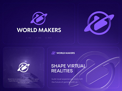 World Makers Final Logo Design animation blockchain branding cybersport esports game gaming gradient icon identity lettering logo motion multiplayer saas tech web3