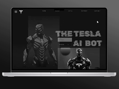 The Tesla Ai Bot - Landing Page Design ai ai bot artificial intelligence automotive design bot car ui design chatgpt concept car cybernetic interface digital design digital innovation futurism futuristic concept high tech vehicle modern tech next gen tech sleek design tech tech innovation technology