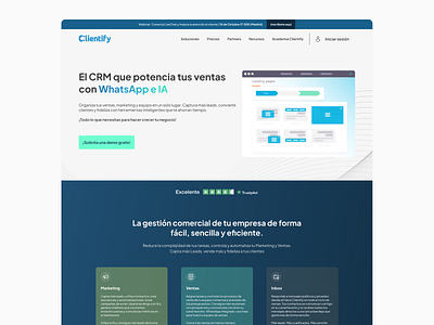 Clientify - Enterprise CRM Platform | Website Design branding ui ux