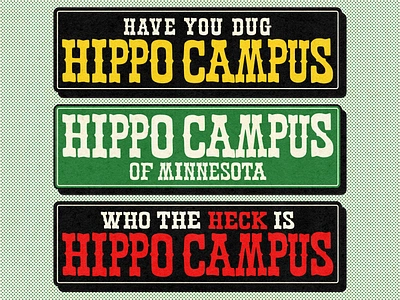 Hippo Campus Bumper Stickers band bumper sticker design ephemera hippo campus merch midwest sticker vintage wall drug