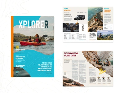 Xplore Editorial Design advert b2b brand branding corporate identity layout lifestyle outdoor print travel typography vehicle visual