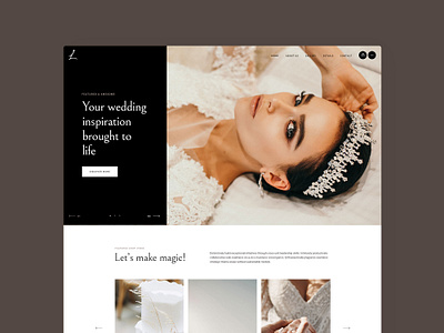 Wedding homepage cake design dress portfolio shop ui webdesign wedding wordpress