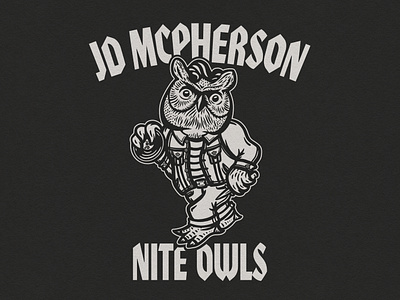 JD McPherson - Nite Owls band design graphic tee illustration merch owl retro rockabilly vintage