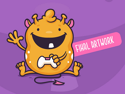 Baby Monster Gamer Mascot adorable baby monster cartoon character design cute funny gamer gaming illustration mascot monster