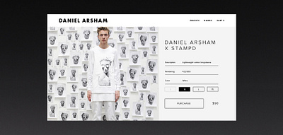 Daniel Arsham art direction design ecommerce landing page ui visual design web design website