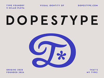 Dopestype Foundry Visual Identity asterisk blue branding dope dopest dopestype dt fonts foundry lettering logo monogram type type foundry typography visual identity