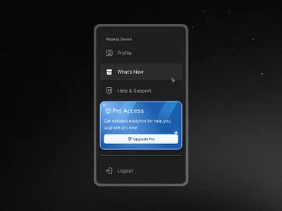 Sidenav — Dark UI navbar sidemenu ui design uidesign uxui