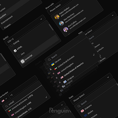 Dark Theme Combobox combobox dropdown select ui ux