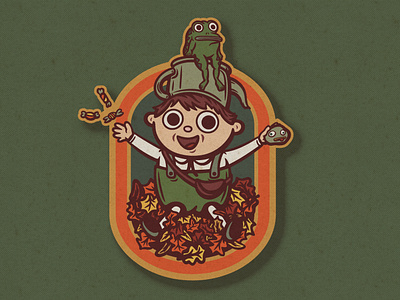 Over the Garden Wall animation autumn cartoon fall frog greg illustration over the garden wall retro vintage