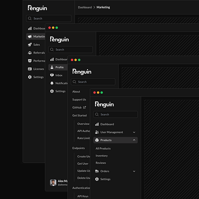 Sidebar with Dark Theme sidebar ui ux