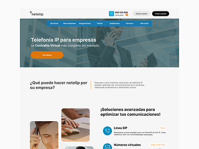 Netelip - IP Telephony Platform | Website Redesign branding corporate landing page corporate website landing page ui ui design ux web design