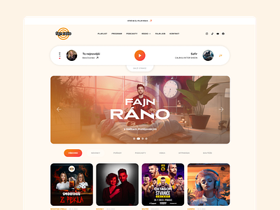 Fajnradio.cz graphic design ui web design