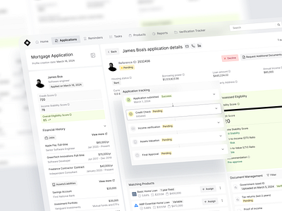 Admin platform for managing mortgage applications admin app branding crm dashboard design finance illustration minimal mortgage product saas ui ux