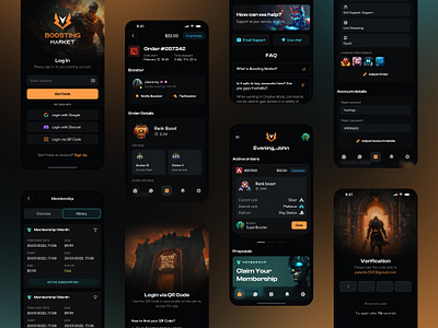 BM Mobile App app branding creative dark design illustration logo mobile ui ux