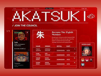 Akatsuki - Landing Page Design app interface app ui creative ideas for projects creative website creative website design dashboard design dashboard ui design design gaming app gaming design gaming website hero section design landing landing page landing page design portfolio design portfolio template profile page design profile page ui design ui ux