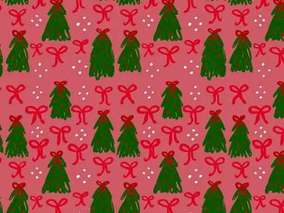 Festive Tree Wrapping Paper Design bows brand design brand identity branding branding inspo christmas design christmas illustration christmas tree christmas wrapping paper graphic design happy holidays holiday holiday bow holiday design illustration illustration design seasons greetings wrapping paper design