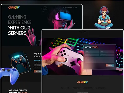 GameTek Solution design game landing page ui web