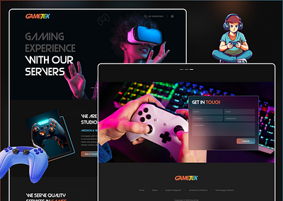 GameTek Solution design game landing page ui web