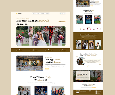 Event Planning Website Landing Page Design branding event event planning events graphic design landingpage productdesign ui uiux webdesign websitedesign wedding weddings