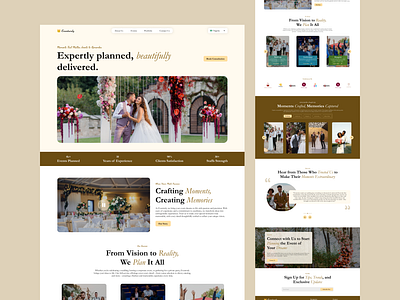 Event Planning Website Landing Page Design branding event event planning events graphic design landingpage productdesign ui uiux webdesign websitedesign wedding weddings