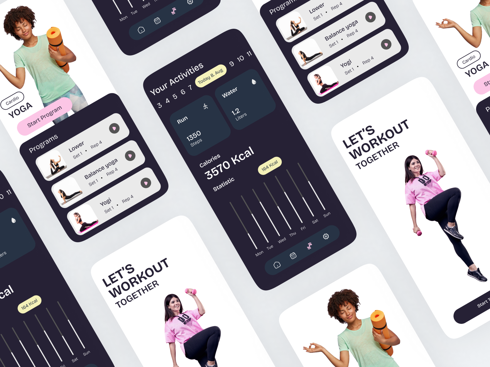 Gonees - Yoga Workout Mobile App app branding creativeui designinspiration designsystem figma graphic design ui ux visualdesign workout yoga