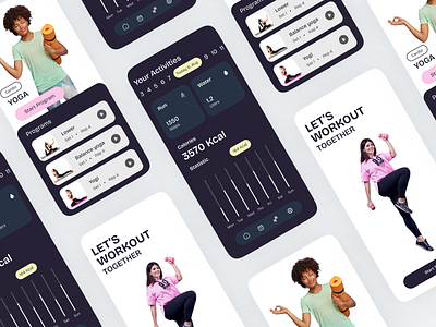 Gonees - Yoga Workout Mobile App app branding creativeui designinspiration designsystem figma graphic design ui ux visualdesign workout yoga