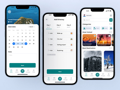 Travel App app city design destination ios map mobile mountain tour travel ui