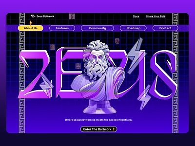 Zeus Boltwork - Social Network communication dashboard design landing page marketing minimal social media post product social media post profile social hub social media social media ad design social media concept social media design social media profile design social networking social networking designs social platform startup ui ux