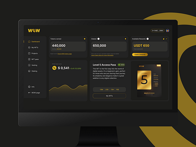 WOW blockchain crypto dashboard investing ui uiux uiux design ux