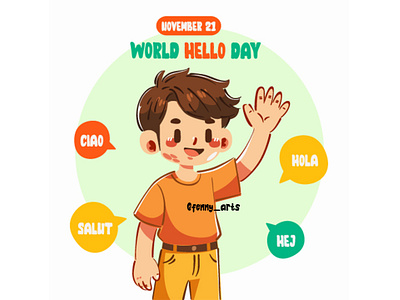 World Hello Day Speech Bubble alphabet bubble campaign celebration communication culture day event greeting hello kindness language letter media message people social speech text word