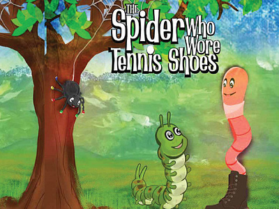 Spider shose stories graphic design illustration