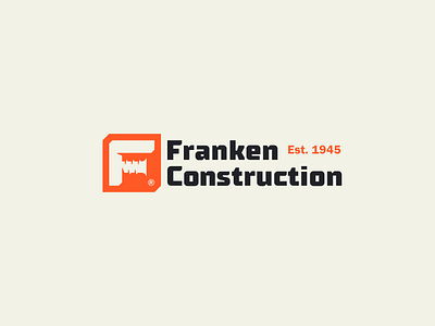 Franken Construction Logo Design branding construction f f logo graphic design logo logo design visual identity