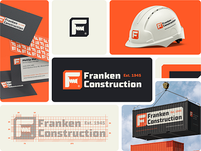 Franken Construction Visual Identity branding construction construction business f f logo graphic design logo logo construction logo design visual identity