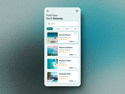 022 | Search app design dailyui design mobile design product design search trip planning ui ux vacation vacation app