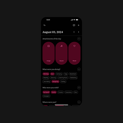 A [UX] E-ATT app branding dark dark mode design health app ios app mindfull app mobile app product design ui ux ux design