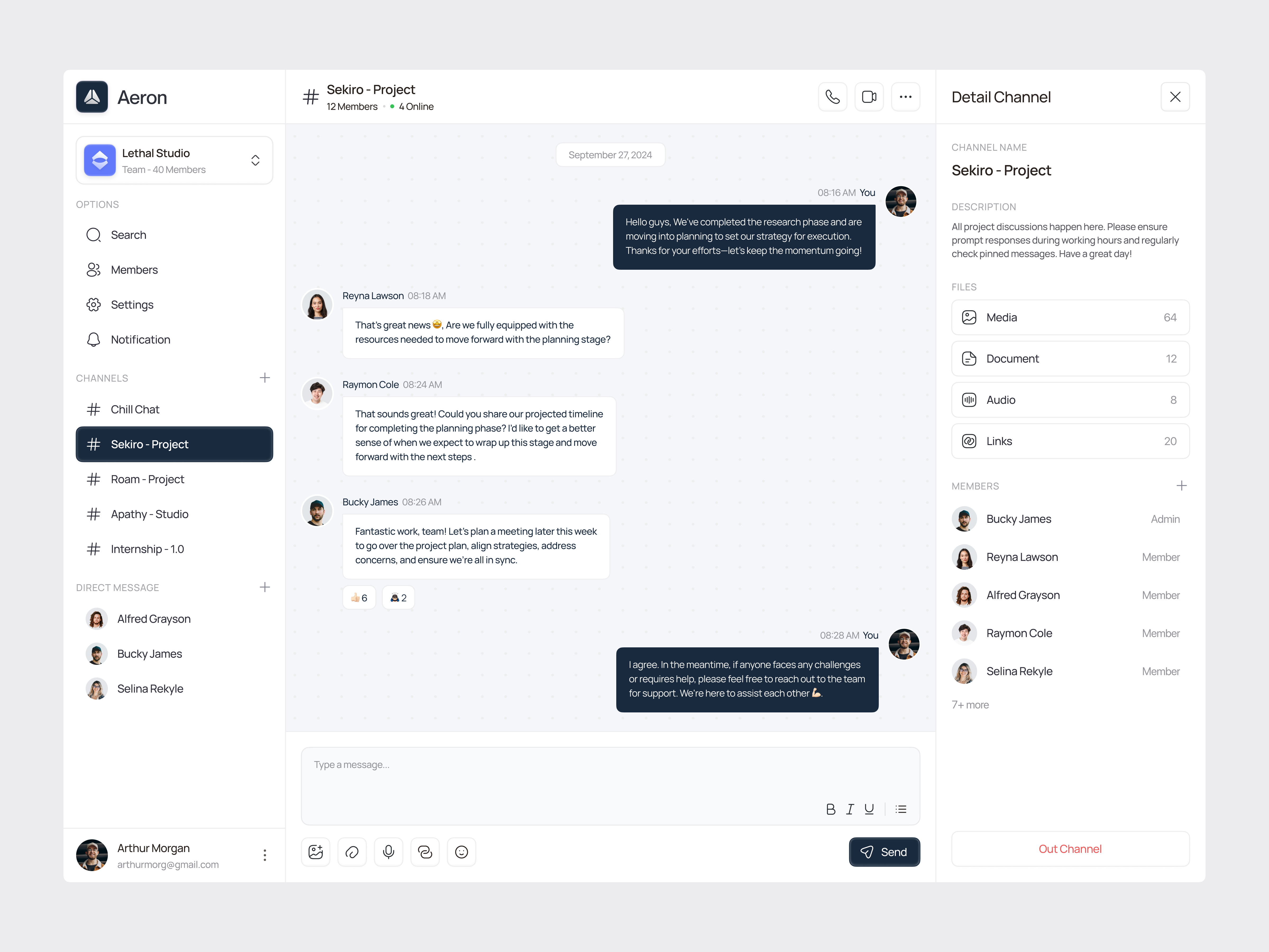 Aeron - Communication Dashboard By Pickolab Studio On Dribbble