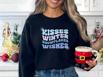 Winter Sweatshirt Design graphic design illustration design snowman sweatshirt typography vintage sweatshirt winter vibes winter woman t shirt