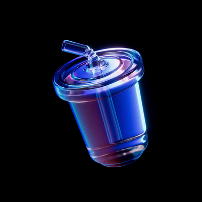 C4D Dynamic Visual-Glass cup 3d branding