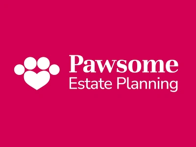 Brand for Pawsome Estate Planning brand branding estate planning logo paw pink