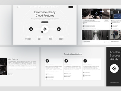 Claudy - Features Page clean design cloud cloud services cyber security data database design features page file management hero section landingpage minimalist modern storage storage system system ui ux webs design website