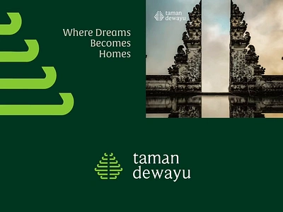 Dewayu: Real Estate - Logo Design bali branding company logo crown culture design ethics gate gate logo graphic design green icon logo logo design minimal modern rebranding simple symbol tample