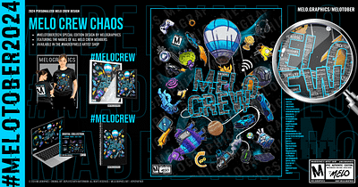 MELO CREW CHAOS | #MELOtober2024 custom brushes custom design design digital art fortnite graphic design illustration madebymelo melocrew melotober2024 personalized procreate rocket league