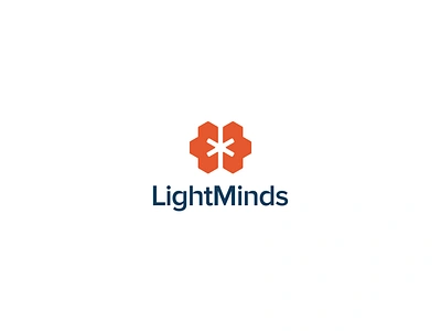 LightMinds concept 3d brain branding brilliant burst connection geometry graphic design hexagon inspiration internet light logo mind optical fiber science space spark telescope